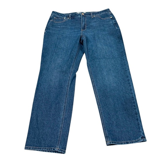 Seven7 Classic Blue Women's Jeans Straight Leg Medium Wash Size 14 - Picture 1 of 3